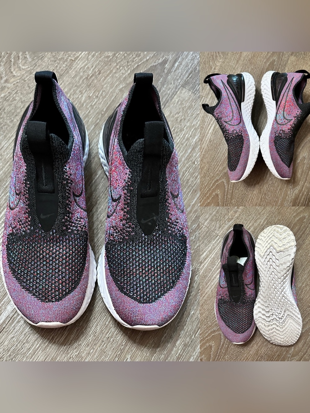 Nike Epic Phantom React Flyknit Laceless Sneaker Tennis Shoe Size 5.5 5 1/2